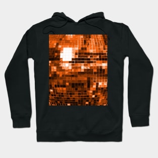 Orange Mirrored Disco Ball Pattern Hoodie